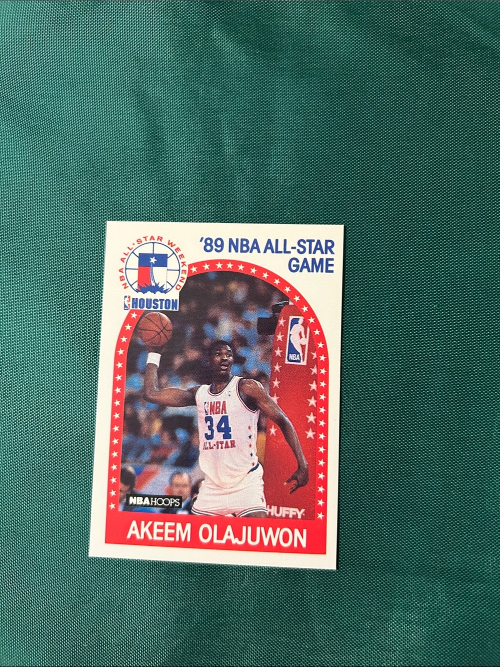 Akeem Olajuwon '89 NBA All-Star Game Trading Card - Teal Background